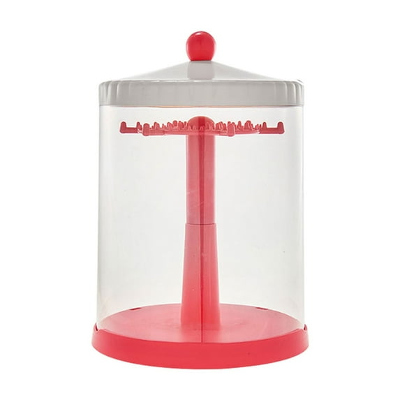 Pink Rotating Collectible Display Box, 360-Degree Spinning Organizer with Clear Lid forToys, Action Figures, and Small Dolls, Decorative Storage Solution