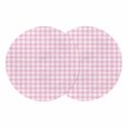 thumbnail image 1 of Pink Round 15 Inch Placemats Set of 2, Country French Rustic Buffalo Plaid Modern Art HeatResistant Non Slip Place Mats for Dining Table, Wipeable Braided Kitchen Table Mats for Housewarming, 1 of 9