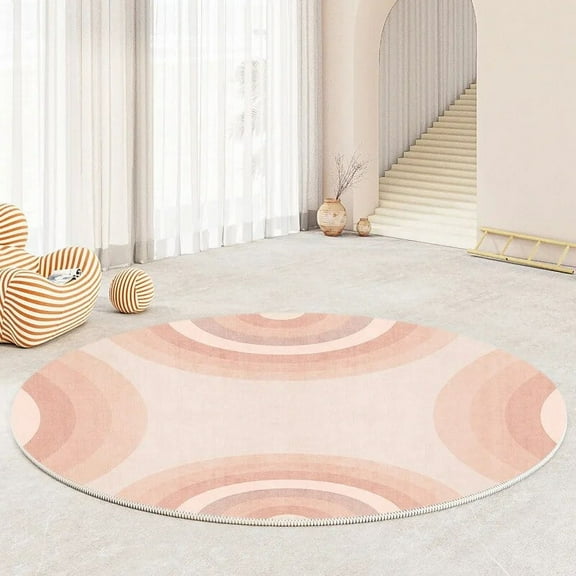 Pink Round Carpet Living Room Nordic Style Bedroom Light Bedside Rug Simple Coffee Table Hanging Chair Swivel Chair Mat tapetes