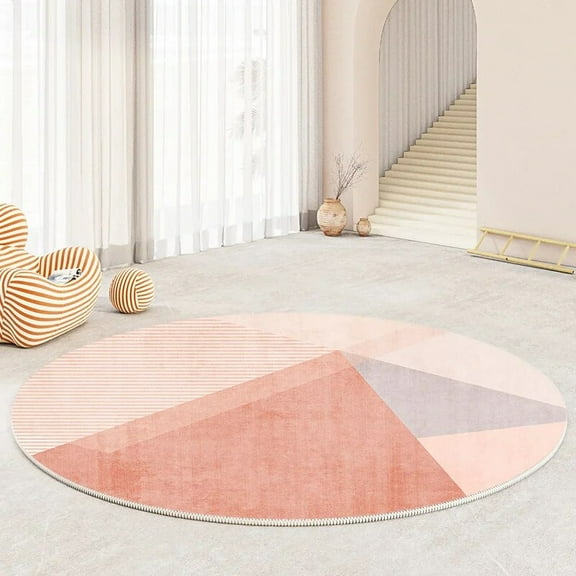 Pink Round Carpet Living Room Nordic Style Bedroom Light Bedside Rug Simple Coffee Table Hanging Chair Swivel Chair Mat tapetes