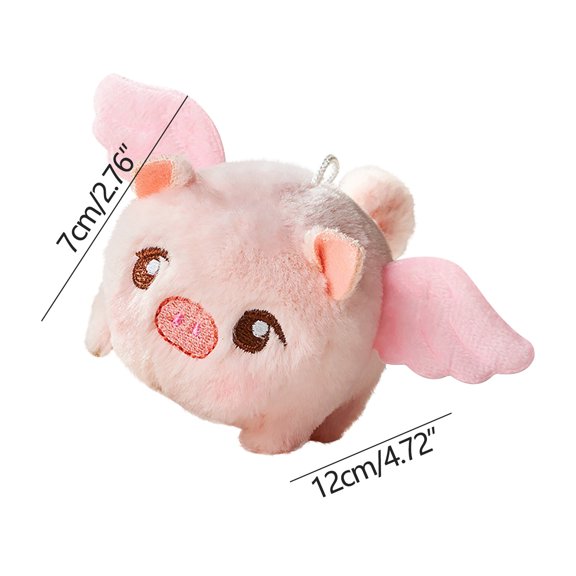 Pink Round Eyes Pink Wing Angel Pig Pull Rope Flying Toy Cute Plush Doll Spinning Decompression