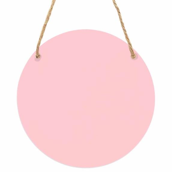 Pink Round Front Door Welcome Sign, 5.9 Inch Wall Hanging Decor for Indoor Outdoor, Farmhouse Pink Decor Home Porch Hanger Decorations for Holiday Gift
