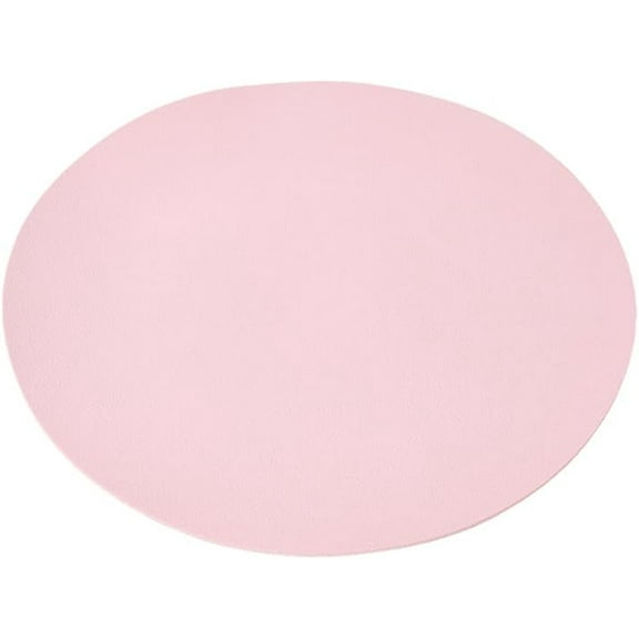 Pink Round Leather Mouse Pad Waterproof Desk Mat Non-Slip Base Mousepad with Stitched Edge for Home Office Work Gaming Computers Laptop Accessories 221x1.5mm