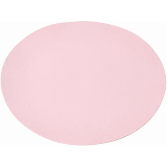 Pink Round Leather Mouse Pad Waterproof Desk Mat Non-Slip Base Mousepad with Stitched Edge for Home Office Work Gaming Computers Laptop Accessories 221x1.5mm