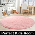 thumbnail image 1 of Pink Round Rug For Girls Bedroom,Fluffy Circle Rug For Kids Room,Furry Carpet Shaggy Area Rug For Nursery Room,Fuzzy Plush Rug For Dorm,Cute Room Decor, 1 of 8