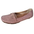 thumbnail image 1 of Pink Round Toe Flat Shallow Mouth Shoes With Two-Wear Style For Women Casual Outings Pu Leather Comfortable And Lightweight, 1 of 8