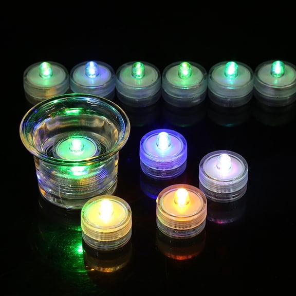 Pink Round Waterproof Submersible Led Tea Lights, Flameless Led Candles, Battery Operated Tea Lights, Wedding Table Decorations, 1 Inch X 1 Inch Small Pink Mood Lighting for