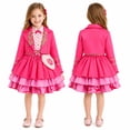 thumbnail image 1 of Pink Royal Princess Wonderland Costume Dress 2-Piece Cropped Gold Lace Jacket Tiered Heart Halloween Fancy Dress Party Cosplay Costumes, 1 of 16