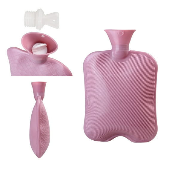 Pink Rubber Heat Water Bag Hot Cold Warmer Relaxing Bottle Bag for Hot Compress and Heat Therapy - 2 Liter