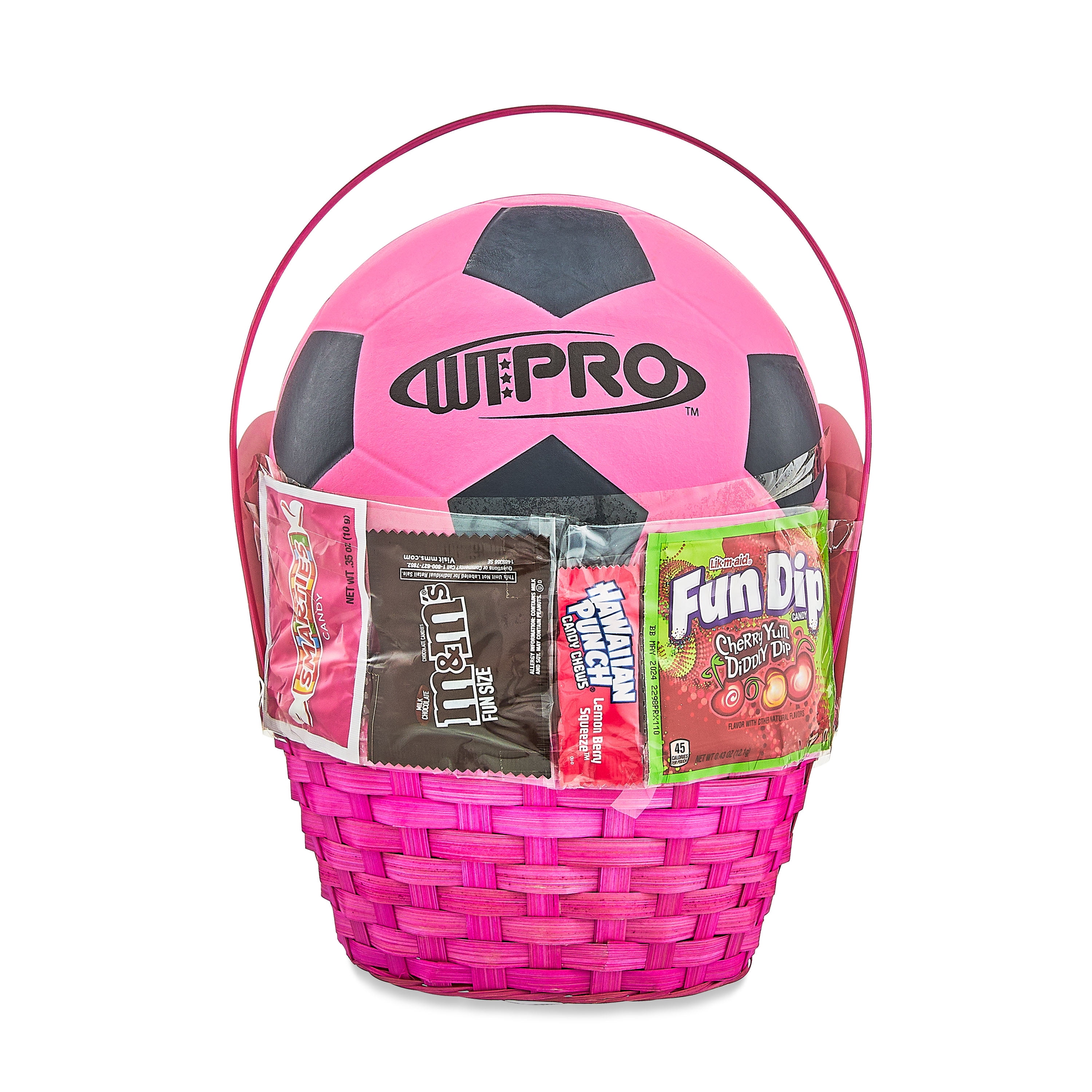 Pink Rubber Soccerball Easter Basket, Wondertreats