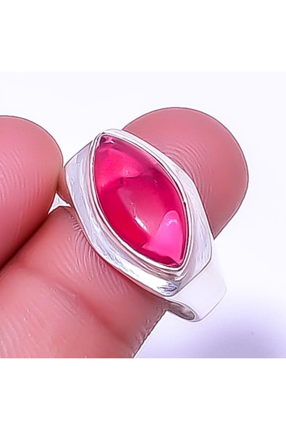 Pink Rubellite Tourmaline 925 Sterling Silver Jewelry Ring s.9.5 T52, Christmas Gift, Gemstone Silver Jewelry, Tourmaline Ring, New Year Sale