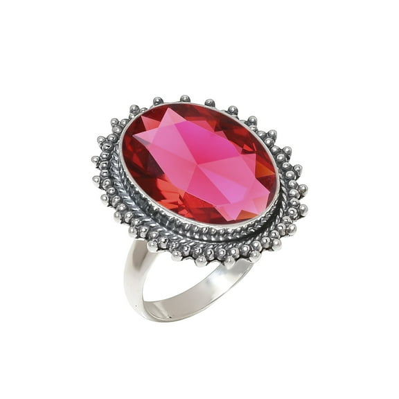 Pink Rubellite Tourmaline 925 Sterling Silver Ring, 18X13 mm Oval Gemstone Ring, Pink Ring, Christmas Gift, Unique Jewelry Ring, Adjustable Ring V6522