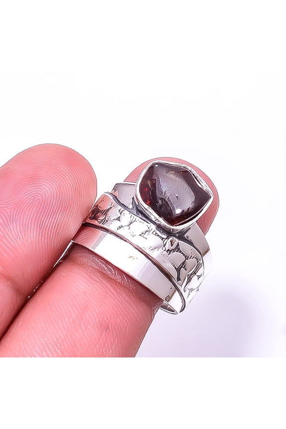 Pink Rubellite Tourmaline - Brazil Designer Handmade 925 Sterling Silver Ring s.9 Sku24, Pink Ring, Natural Gemstone Ring