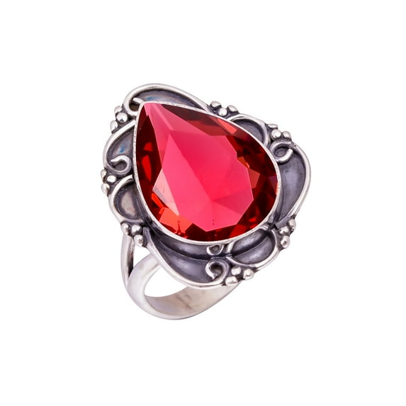 Pink Rubellite Tourmaline Gemstone 925 Sterling Silver Ring V11684, Tourmaline Ring, Gemstone Ring, Handmade Ring, Pink Ring, Pear Ring, Gift For Her,