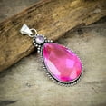 thumbnail image 1 of Pink Rubillite, Kunzite Gemstone Handmade 925 Sterling Silver Pendant 2.44", 1 of 4