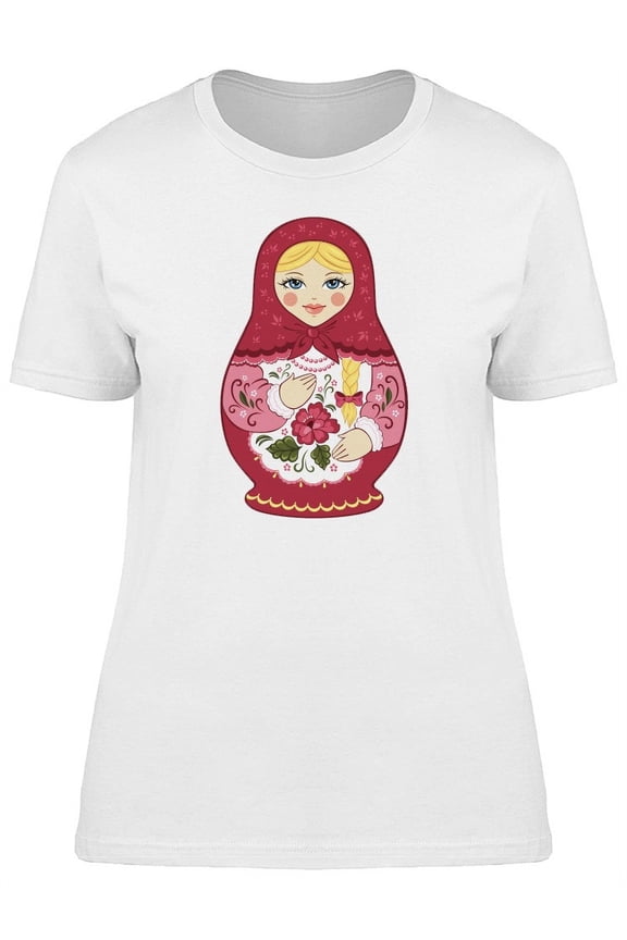 Pink Russian Doll Matryoshka T-Shirt Women -Image by Shutterstock, Female Large