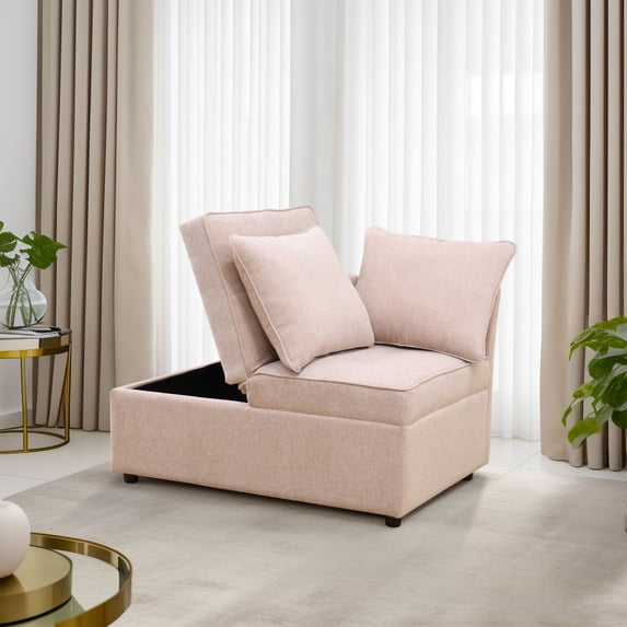 Pink Sackcloth Living Room Adjustable Wedge