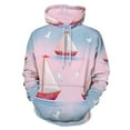 thumbnail image 1 of Pink Sailboat Pattern Men's Women New Sweatshirt Hoodie Men's Plus Size Sweatshirt Hooded Sweatshirt 3d Printed Street Men's Cloth, 1 of 6