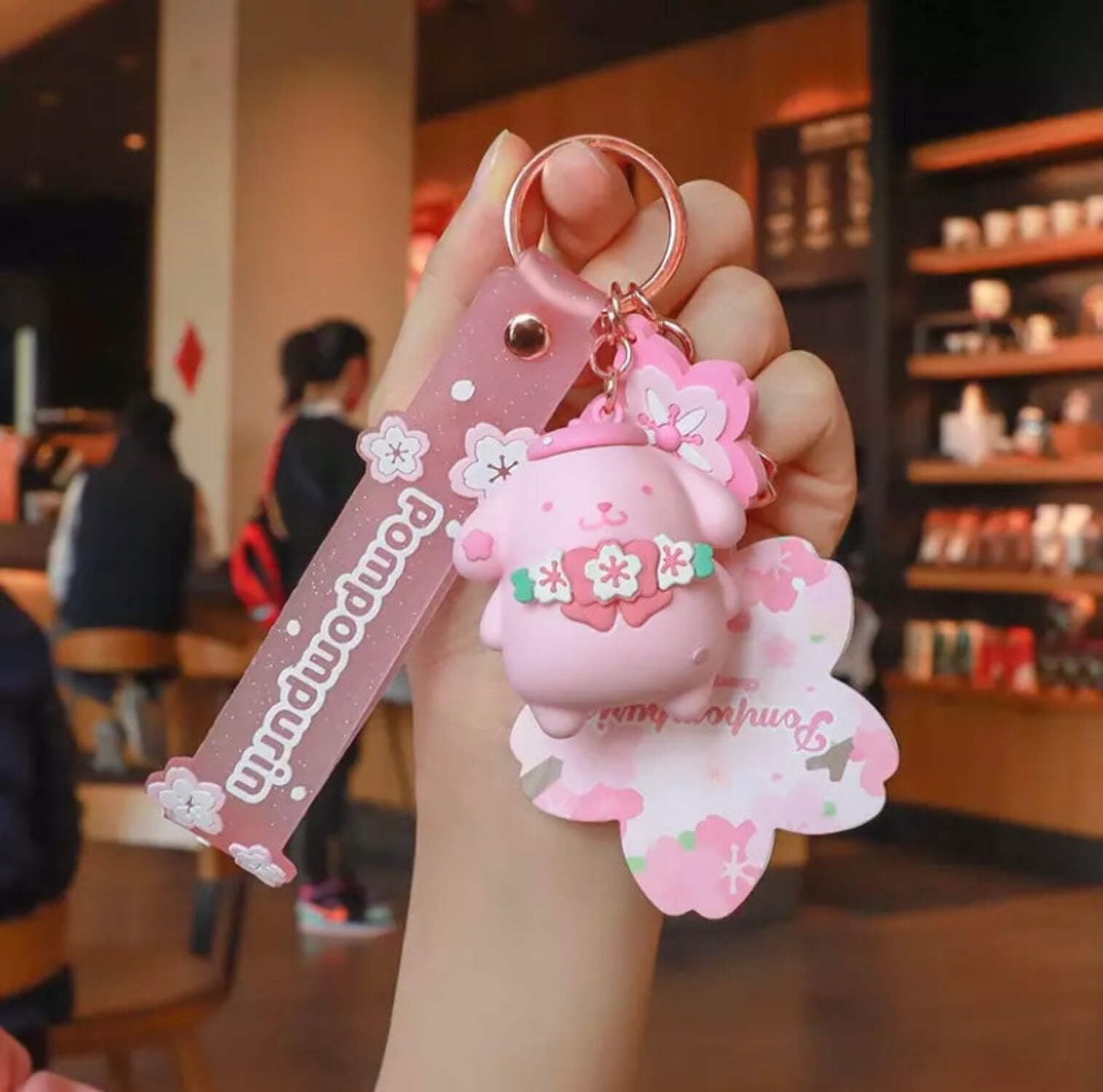 Pink Sakura Cherry Blossom Kawaii Keychain - Walmart.com