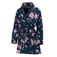 thumbnail image 1 of Pink Sakura Cherry Blossom Pattern Women Bathrobe One Size Univeral Fits, Flower Cherry Floral Fashion Lightweight Plush Fleece Long Robe For Women, 1 of 3