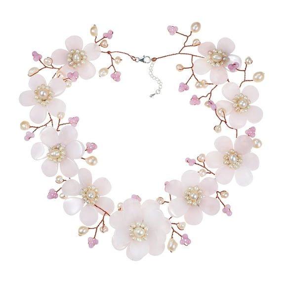 Pink Sakura Gradual Flower .925 Silver Necklace
