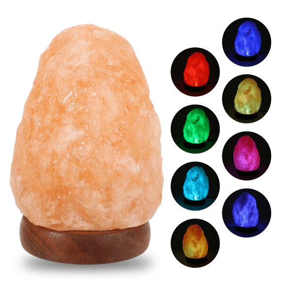 Pink Salt Wall Natural Himalayan Pink Salt Usb Lamp Color Changing Led Bulb, Hand-Carved 3-4 lbs