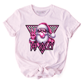 thumbnail image 1 of Pink Santa Blowing Bubblegum T‑Shirt, Def Jolly Coquette Retro Christmas Tee, 1 of 11