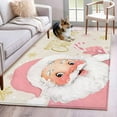 thumbnail image 1 of Pink Santa Christmas Area Rug 3x5 Washable Rug Non Slip Xmas Snowflake Winter Rustic Large Area Rug Indoor Floor Carpet for Entryway Bedroom Kitchen Living Room Home Office Dining Room Nursery, 1 of 8