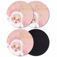 thumbnail image 1 of Pink Santa Christmas Coasters Set of 4, Absorbent Coasters for Drinks, Merry Christmas Snowflake Coaster for Desk Coffee Table Protection, Home Decor House Warming Gifts 4", 1 of 8