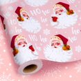 thumbnail image 1 of Pink Santa Wrapping Paper, Girl Christmas Wrapping Paper, Reversible Vintage Santa Claus, Snowflakes Theme Christmas Gift Wrap for Holiday Present Packaging (Mini Roll, 17 Inch X 33 Feet), 1 of 14