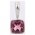 thumbnail image 1 of Pink Sapphire 14K White Gold Solitaire Pendant Octagon Cut Anniversary Gift Gift Pendant for Beloved, 1 of 4
