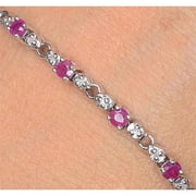 Pink Sapphire Diamond 9 CT Womens Tennis Bracelet
