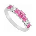 thumbnail image 1 of Pink Sapphire & Diamond Wedding Band 14K White Gold, 2.50 CT - Size 8.5, 1 of 1