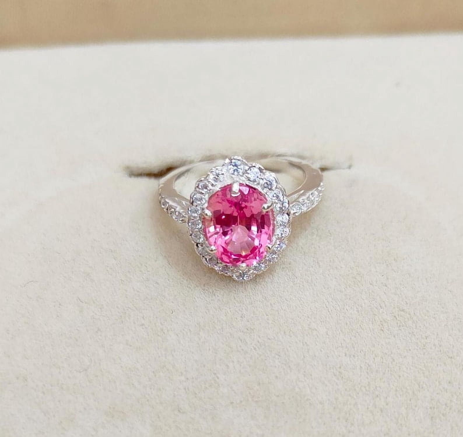 Pink Sapphire Engagement Ring, Sapphire Ring, Pink Gemstone, Promise Ring For Women, September Birthstone, Anniversary Gift For Her