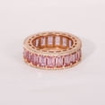 thumbnail image 1 of Pink Sapphire Full Eternity Band, Octagon Sapphire & Diamond Triple Layer Eternity Ring, 925 Sterling Silver Thick Band, Wedding Band, 1 of 5