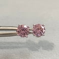 thumbnail image 1 of Pink Sapphire Oval Shaped Earring | Women's Birthday Stud Earrings | Personalized Gifts | Pink Color Stone Earring | Bridesmaid Gifts, 1 of 2