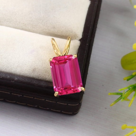 Pink Sapphire Pendant Sterling Silver September Birthstone Handmade Pendant Engageant Neckless Gift