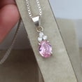 thumbnail image 1 of Pink Sapphire Pendant Sterling Silver September Birthstone Handmade Pendant Engageant Neckless Gift, 1 of 2