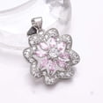thumbnail image 1 of Pink Sapphire - Simulated, CZ 925 Sterling Silver Platinum Plated Pendant 1.00" P80012, Sapphire Pendant, Gift For Her, Marquish Pendant, Pink Pendant, 1 of 2