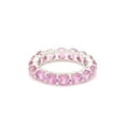 thumbnail image 1 of Pink Sapphire Wedding Band For Women, Pink Sapphire Gemstone Anniversary Ring, Full Eternity September Birthstone Ring, Gold Ring, 1 of 3