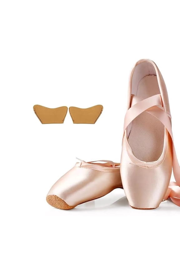 Pink Satin Ballet Pointe Shoes Women Professional Satin Dance Toe Shoes with Ribbons and Toe Pads for Ballet Practice Performance L