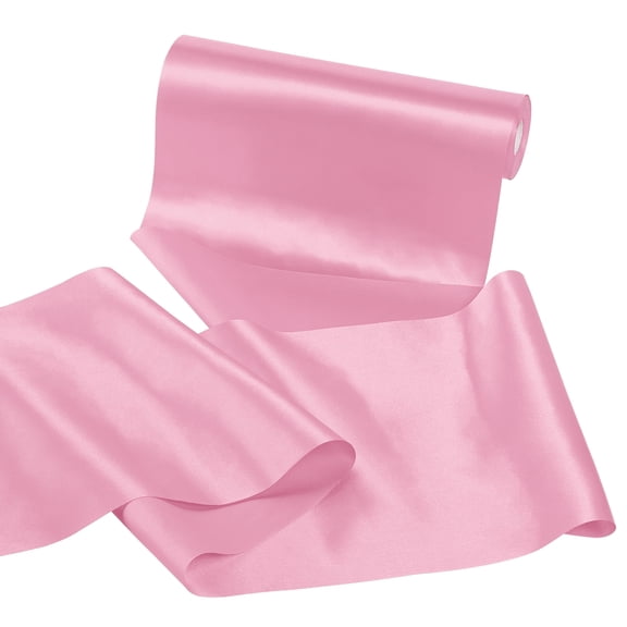 THEGLY Pink Satin Ribbon 12 Inch 25 Yards Fabric Large Silk Ribbon for Gift Wrapping Cutting Ceremony Kit Grand Opening Chair Sash Table Hair Car Bows Sewing Craft