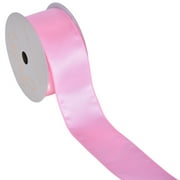 Gwen Studios 2.5" Pink Satin Wired Edge Ribbon, 25 Yards