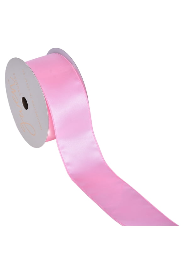 2.5" Pink Satin Wired Edge Ribbon, 25 Yards