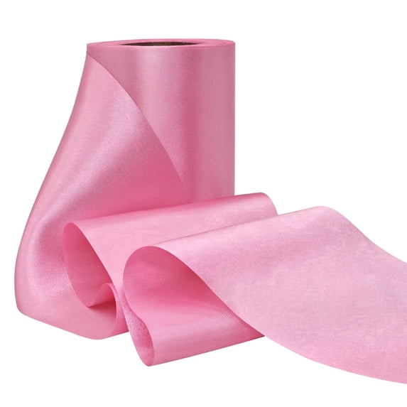 THEGLY Pink Satin Ribbon 4 Inch 25 Yards Fabric Large Silk Ribbon for Gift Wrapping Cutting Ceremony Kit Grand Opening Chair Sash Table Hair Car Bows Sewing Craft