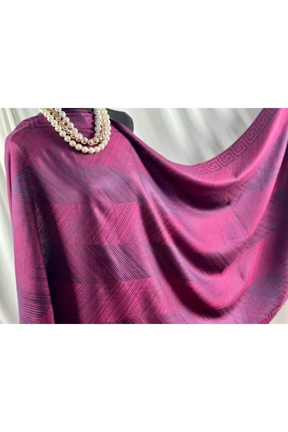 Pink Scarf Shining Scarf Vintage Herringbone Greek Key Border Pashmina Shawl Scarf|SOL24A204