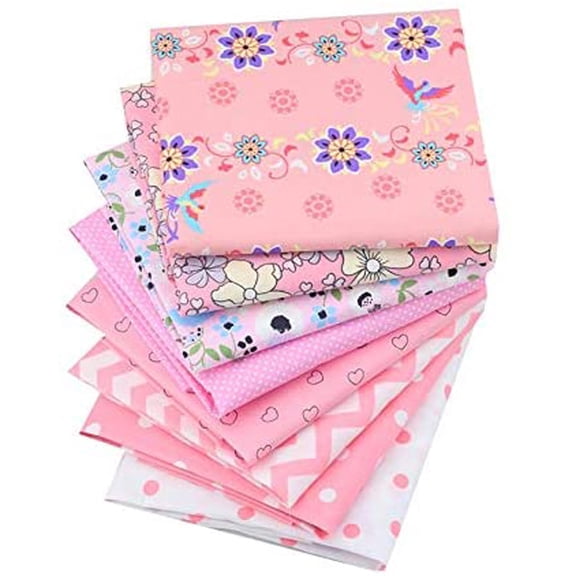 Pink Scarfs Scarf Bundle Squares Craft Quilting Sewing Patchwork Fabric DIY Cotton Patchwork 8PC Scarf