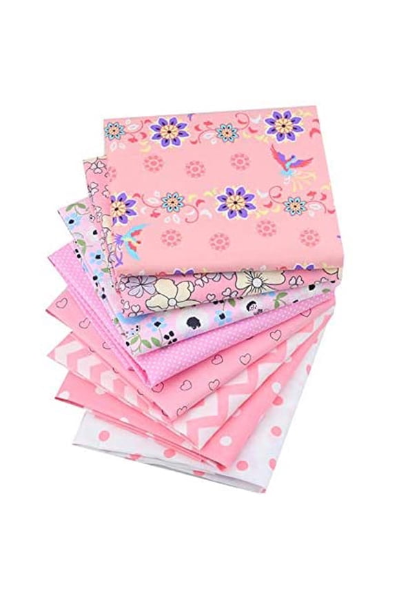 Pink Scarfs Scarf Bundle Squares Craft Quilting Sewing Patchwork Fabric DIY Cotton Patchwork 8PC Scarf