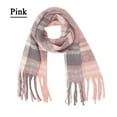 thumbnail image 1 of Pink Scarfs Scarf Thermal Scarf for Women Fall Winter Scarf Classic Tassel Plaid Scarf Warm Soft Chunky Large Blanket Wrap Shawl Scarves 1 Pack Warm Scarf, 1 of 4