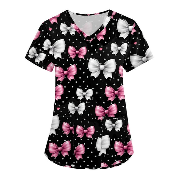 Pink Scrubs, Healthcare Workwear with Pockets Comfortable Nursing Scrubs 2025 Christmas Nurse Gift Ideas Nurses Week Apparel Cotton Hemp Tops Medical Uniforms for Women Grey Xxl